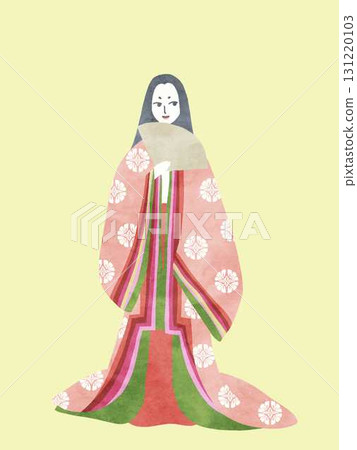 十二單女性水彩風格背景 131220103