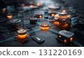 computer motherboard in the dark close 131220169