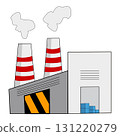 Factory Illustration with Smoke and Industrial Design 131220279