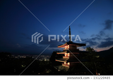 Lighted up five-storied pagoda Lighted up five-storied pagoda 131220485