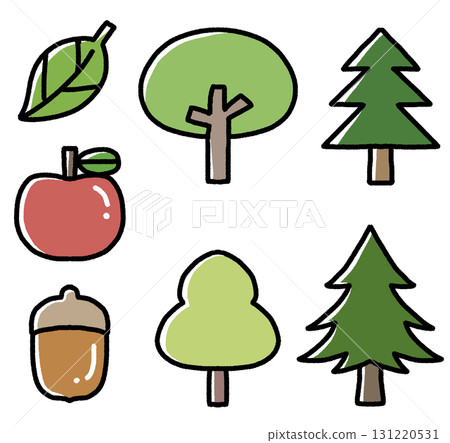 樹木、蘋果和橡實材料集 樹木、蘋果和橡實材料集 131220531