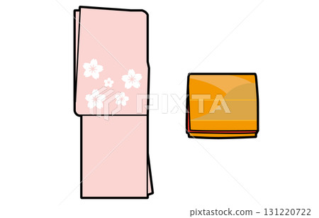 Light pink kimono and orange obi 131220722