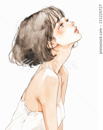 A woman looking up A woman looking up 131220727