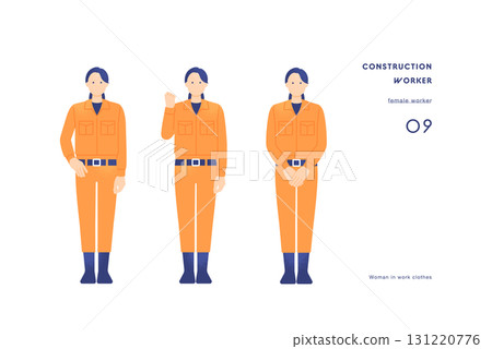Civil engineering and construction site supervisor Vector illustration of a woman working at the forefront of civil engineering work 131220776
