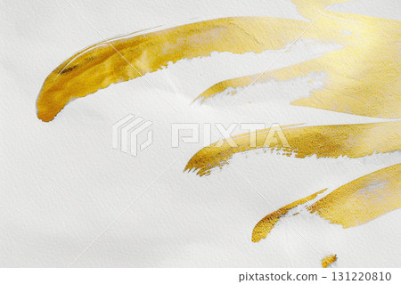 Japanese-style abstract background with striking gold brushstrokes 131220810