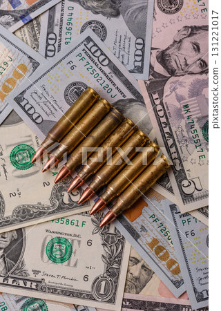Money, cash dollars to fund weapons for war and defense against attack. Dollars for war 131221017