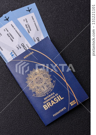 Brazilian passport for travelling, flying and doing business. Brazil document, id Brazilian passport for travelling, flying and doing business. Brazil document, id 131221101