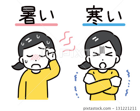 A young woman in casual clothes who looks hot and cold (upper body, front) A young woman in casual clothes who looks hot and cold (upper body, front) 131221211