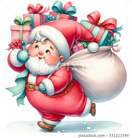 聖誕老人水彩聖誕節 131221540