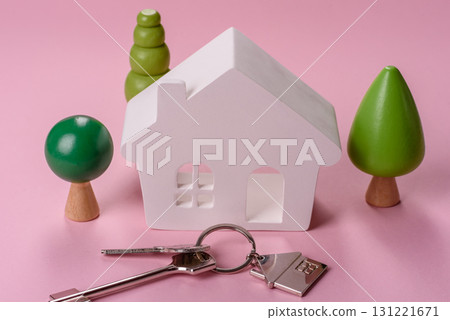 House, buying or selling real estate, concept background with money and piggy bank. Real estate House, buying or selling real estate, concept background with money and piggy bank. Real estate 131221671