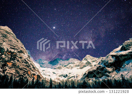 milky way in the mountains, stars, milky galaxy in the mountains. the milky way in the mountains, stars and milky way in the background 131221928