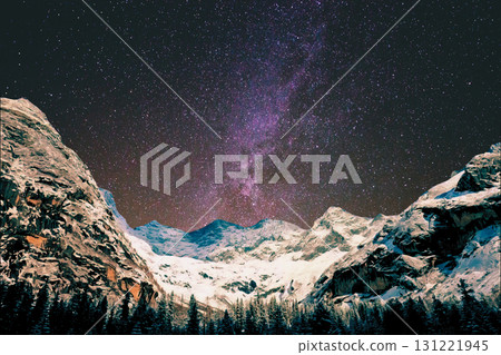 milky way in the mountains, stars, milky galaxy in the mountains. the milky way in the mountains, stars and milky way in the background 131221945