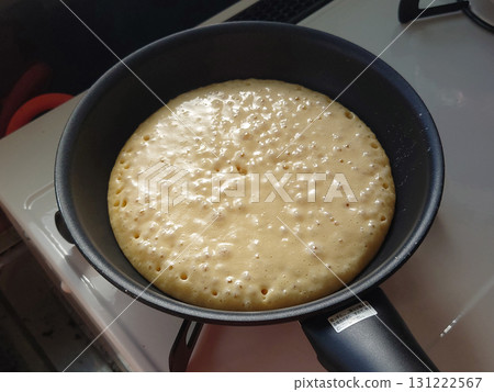 Hot cakes on a frying pan 131222567