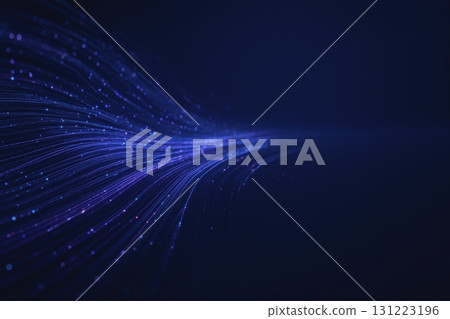 Abstract digital data flow with glowing lines on dark blue background Abstract digital data flow with glowing lines on dark blue background 131223196