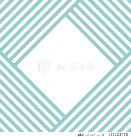 Turquoise blue modern border frame material background. Striped pattern, diamond-shaped title frame, square, vector. Turquoise blue modern border frame material background. Striped pattern, diamond-shaped title frame, square, vector. 131223478