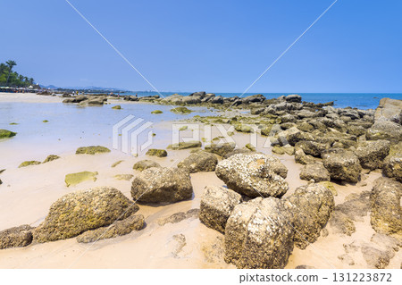 Hua Hin's coastline and blue sea, dotted with rocky beaches / Hat Hua Hin, Thailand 131223872