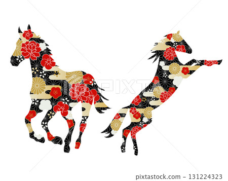 奔跑的馬剪影 奔跑的馬剪影 131224323