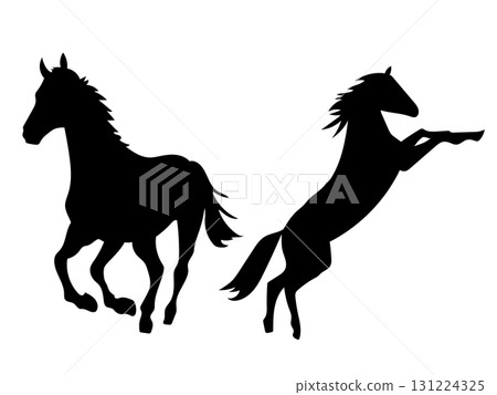 奔跑的馬剪影 奔跑的馬剪影 131224325