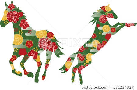 Running horse silhouette 131224327