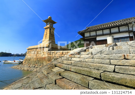 [廣島縣]天氣晴朗，夜光下的鞆浦 131224754