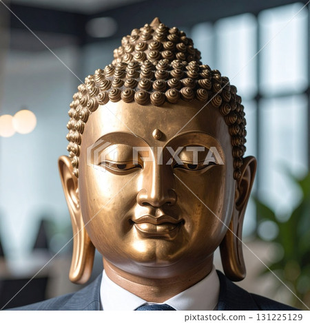 Smiling Buddha in a suit illustration Smiling Buddha in a suit illustration 131225129