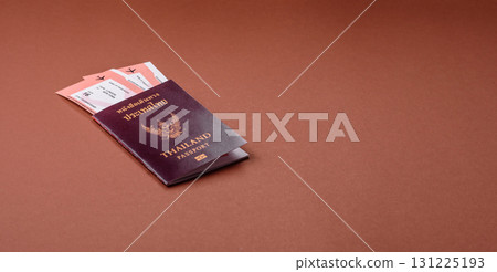 Thailand passport for travelling, flying and doing business. Thailand document, id 131225193