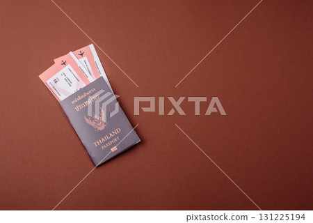 Thailand passport for travelling, flying and doing business. Thailand document, id 131225194