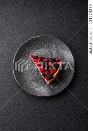 Pie, cheesecake with raspberries and blackberries, mascarpone cheese. Piece of cheesecake Pie, cheesecake with raspberries and blackberries, mascarpone cheese. Piece of cheesecake 131225280
