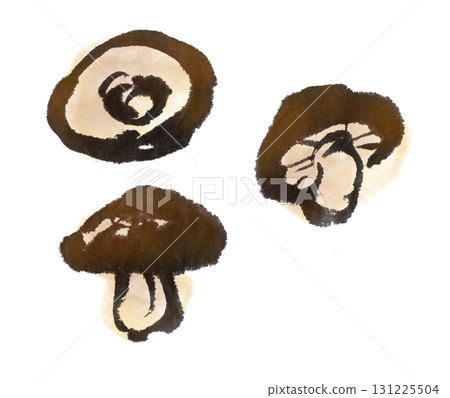 香菇墨水畫 香菇墨水畫 131225504