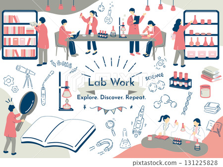 在實驗室工作的人們 131225828