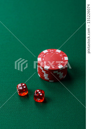 Dice game Craps in casino with chips, bets and risk. Craps game Dice game Craps in casino with chips, bets and risk. Craps game 131226074