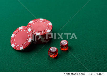 Dice game Craps in casino with chips, bets and risk. Craps game 131226075