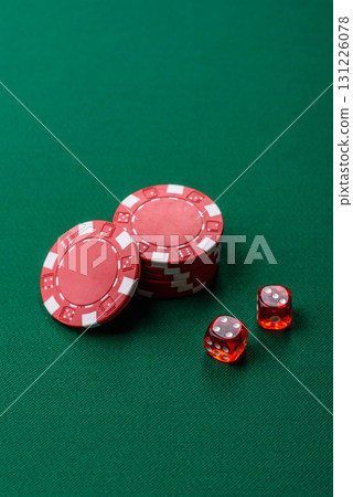 Dice game Craps in casino with chips, bets and risk. Craps game Dice game Craps in casino with chips, bets and risk. Craps game 131226078
