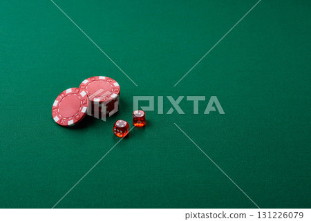 Dice game Craps in casino with chips, bets and risk. Craps game Dice game Craps in casino with chips, bets and risk. Craps game 131226079