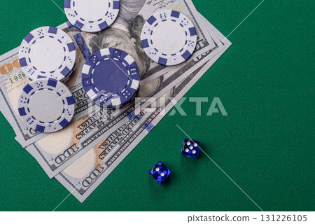 Dice game Craps in casino with chips, bets and risk. Craps game 131226105