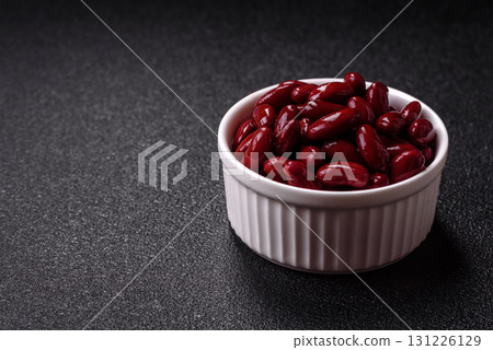 Red beans canned as an ingredient for cooking healthy or vegetarian food. Canned beans 131226129