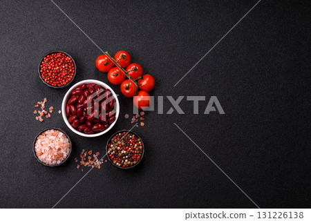 Red beans canned as an ingredient for cooking healthy or vegetarian food. Canned beans Red beans canned as an ingredient for cooking healthy or vegetarian food. Canned beans 131226138