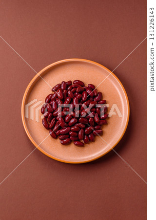Red beans canned as an ingredient for cooking healthy or vegetarian food. Canned beans 131226143