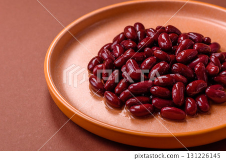 Red beans canned as an ingredient for cooking healthy or vegetarian food. Canned beans 131226145