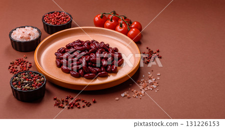 Red beans canned as an ingredient for cooking healthy or vegetarian food. Canned beans Red beans canned as an ingredient for cooking healthy or vegetarian food. Canned beans 131226153