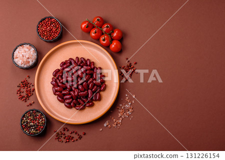 Red beans canned as an ingredient for cooking healthy or vegetarian food. Canned beans Red beans canned as an ingredient for cooking healthy or vegetarian food. Canned beans 131226154