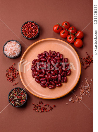 Red beans canned as an ingredient for cooking healthy or vegetarian food. Canned beans 131226155