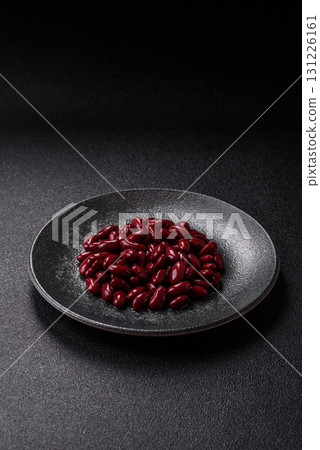 Red beans canned as an ingredient for cooking healthy or vegetarian food. Canned beans 131226161