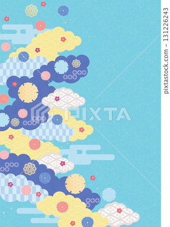 Background material - Japanese cloud pattern (fantasy) 2025-3 Background material - Japanese cloud pattern (fantasy) 2025-3 131226243