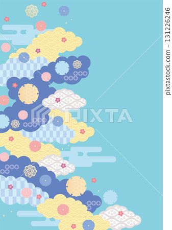 Background material - Japanese cloud pattern (fantasy) 2025-3 Vector Background material - Japanese cloud pattern (fantasy) 2025-3 Vector 131226246
