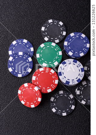 Casino chips, bets and gambling, risk to win or lose money. Betting chips Casino chips, bets and gambling, risk to win or lose money. Betting chips 131226625