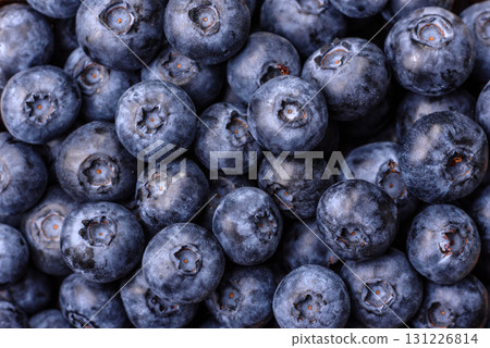 Fresh juicy blueberries, healthy vegan food with vitamins and minerals. Blueberries berry 131226814