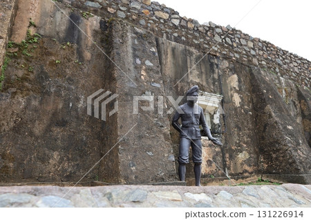 加勒，堡壘風景和青銅雕像[斯里蘭卡] 131226914