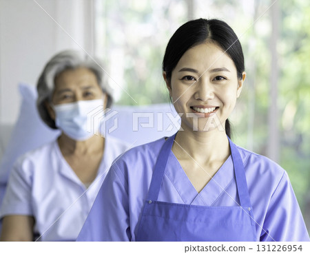 Smiling female staff working at a nursing home Smiling female staff working at a nursing home 131226954