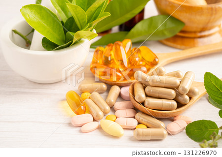 Alternative medicine herbal organic capsule drug herb. Alternative medicine herbal organic capsule drug herb. 131226970